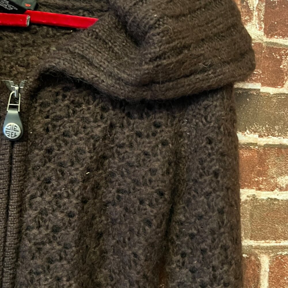 Diesel Dark Brown Chunky Knit Zip Sweater - Picture 4 of 10